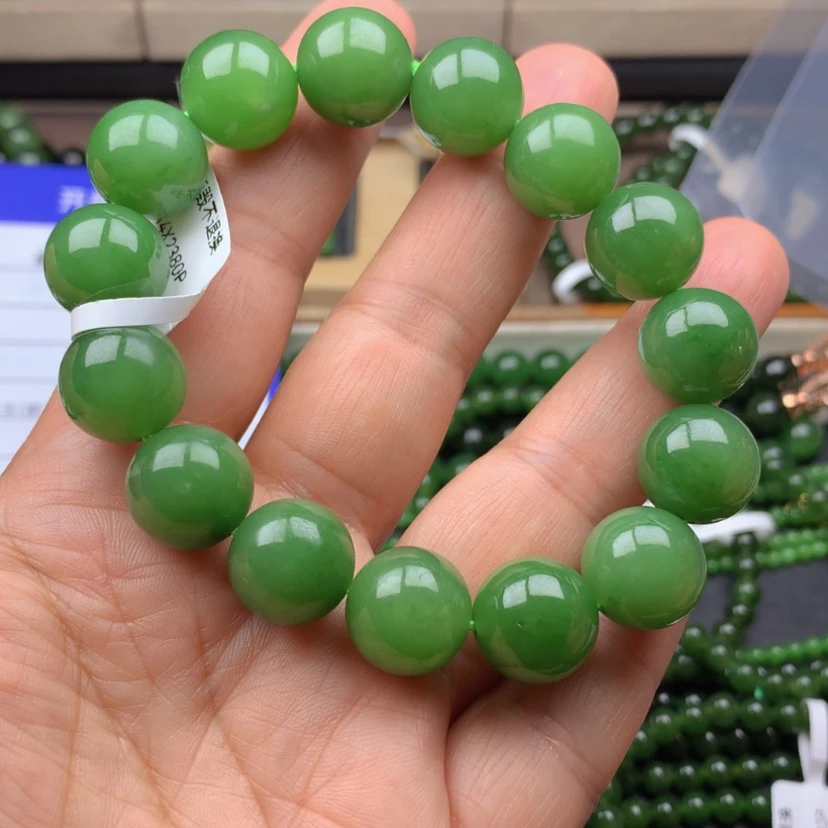 【闪购商品】未镶嵌手串和田玉（碧玉）冰阳14m m