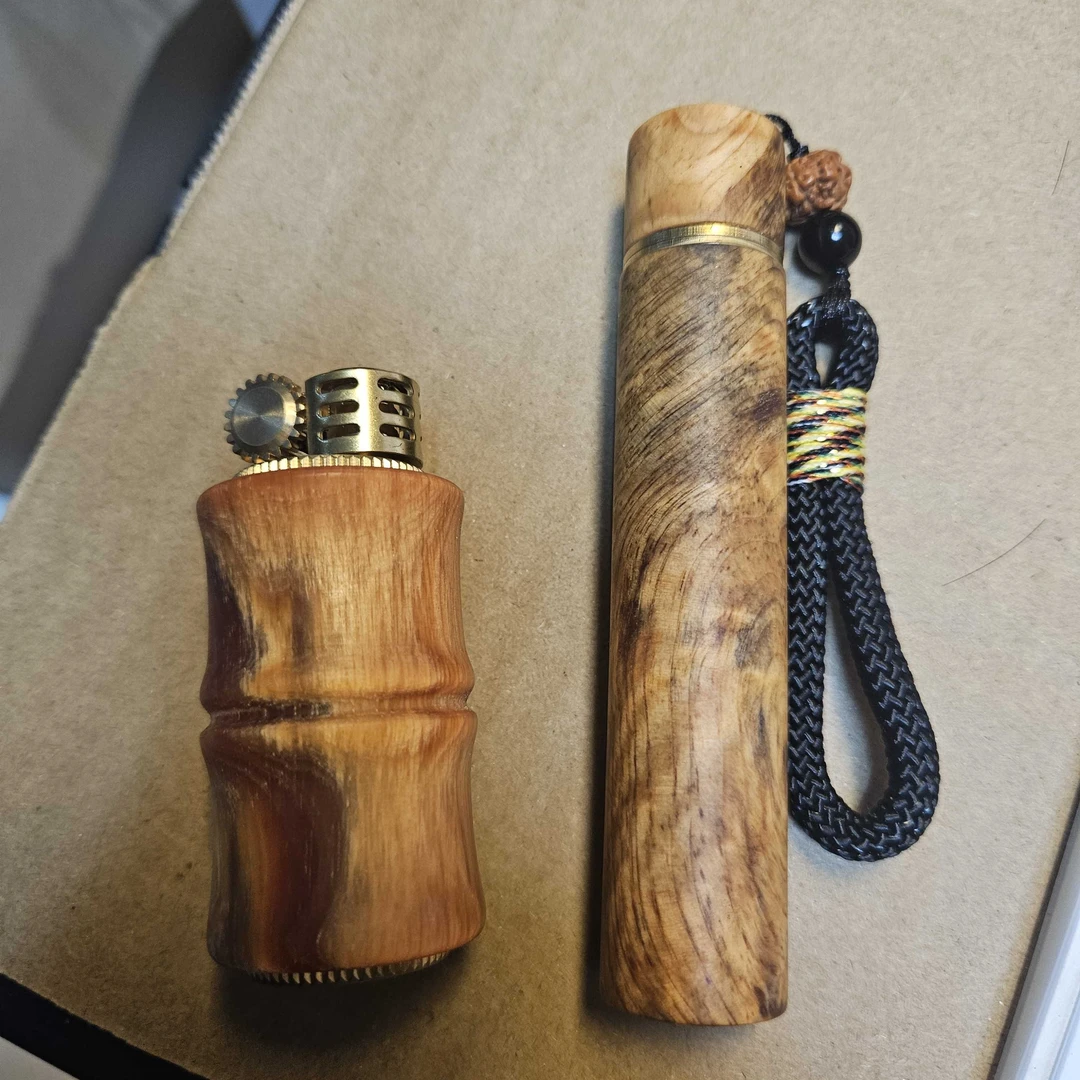 顺丰包邮琥珀木把件火折子