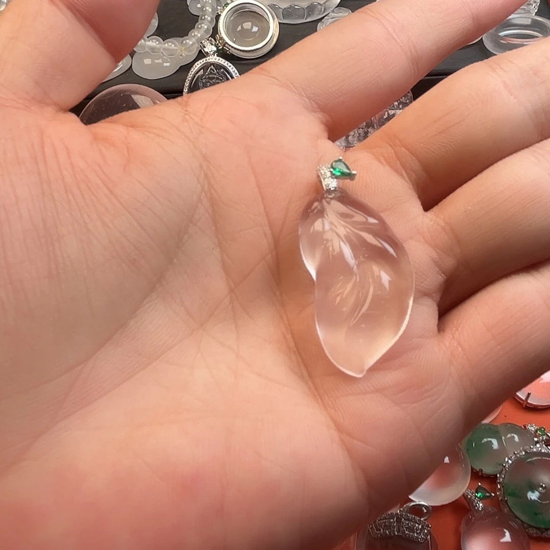 石英质玉银S925镶嵌颈饰