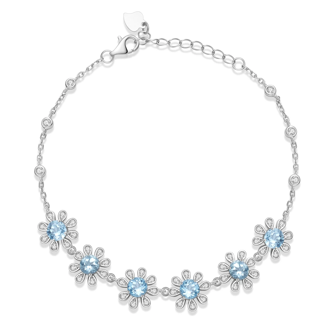 For ZD-S925托帕花朵手链