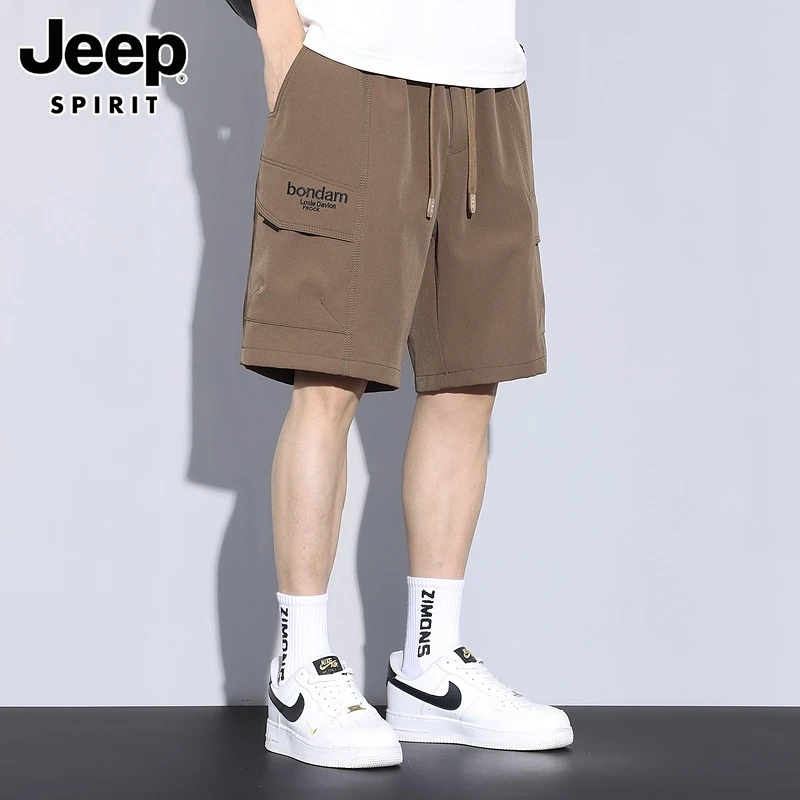 Jeep吉普五分裤男夏季2025新款潮牌外穿运动中裤速干男士工装短裤