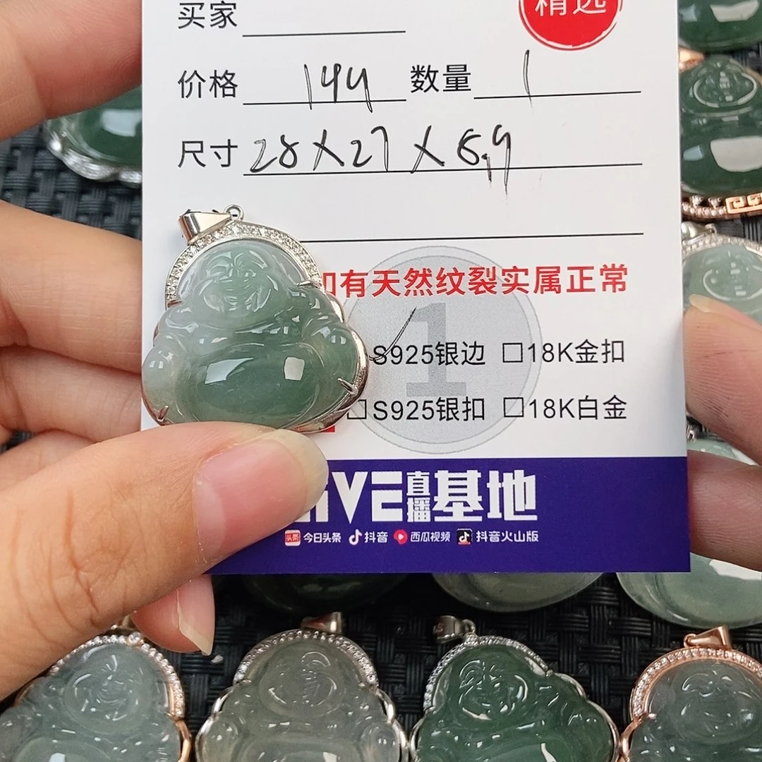 翡翠银S925镶嵌颈饰