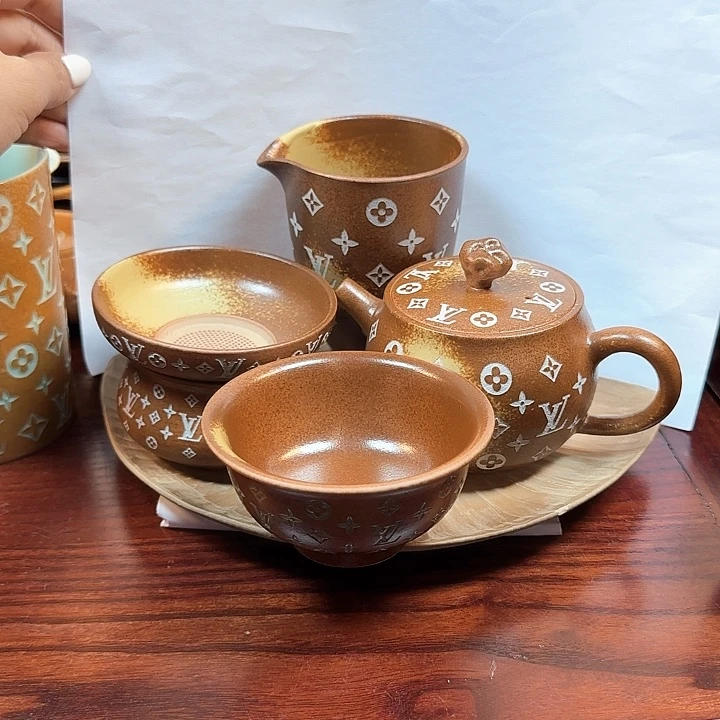 M***周手工艺品琉璃龙泉手工制作工艺茶杯一套6样