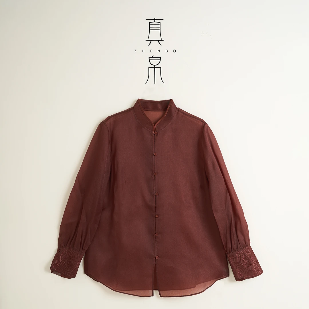 真帛 100桑蚕丝 新中式国风 气质 真丝上衣 325098