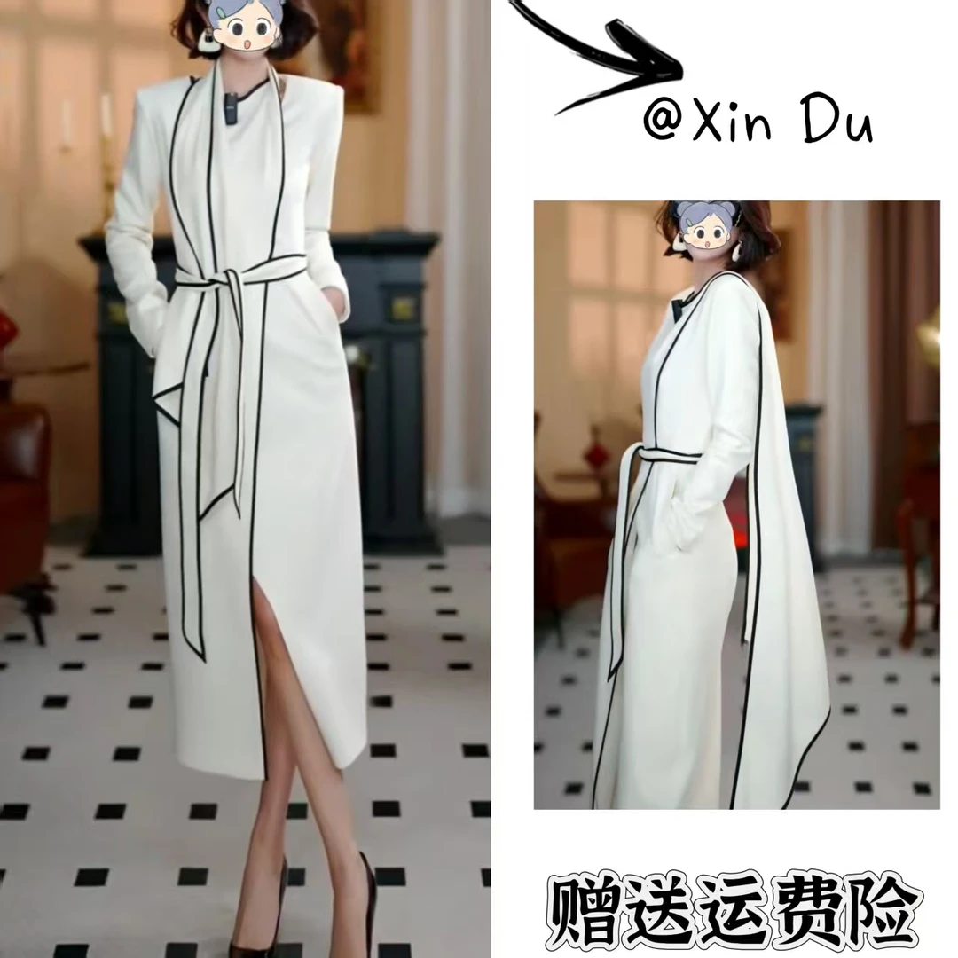 2025秋季新款时尚显瘦气质女士网红洋气连衣裙百搭款D23387