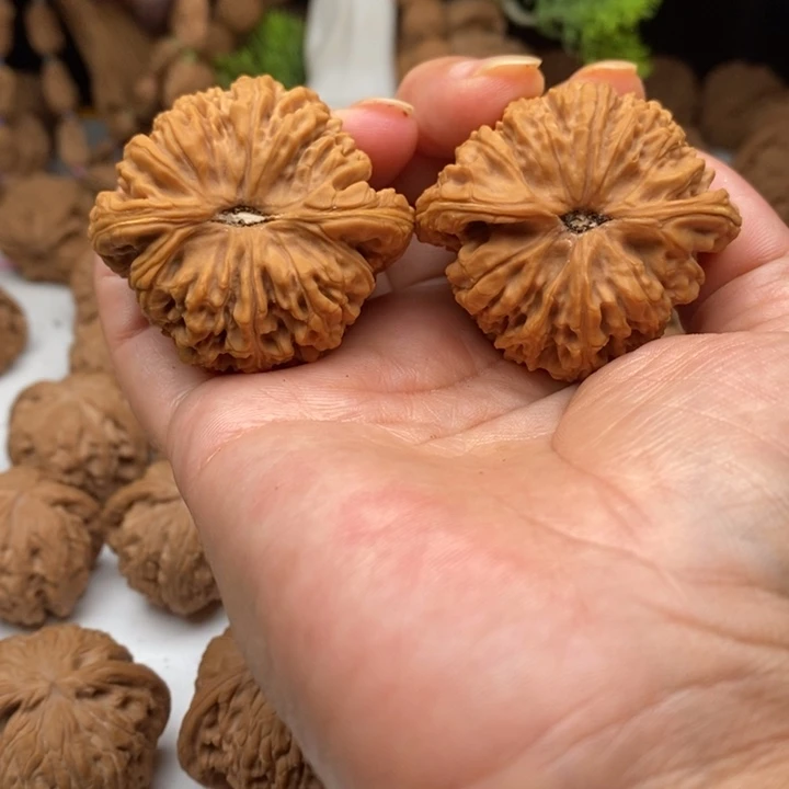 阳***仔把件文玩核桃南将石45尺涿鹿球疆