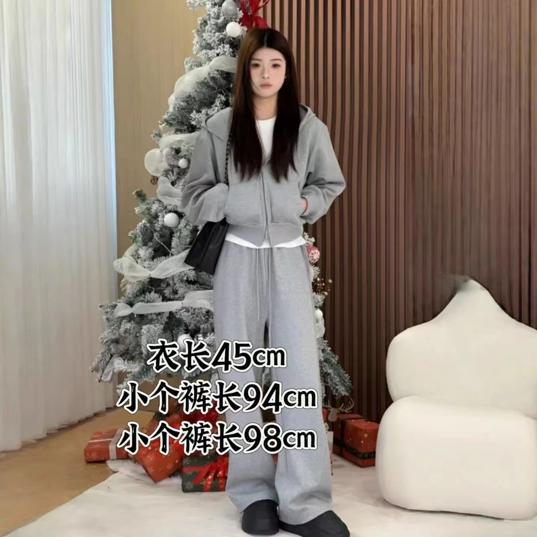 【艳子】2562小个子 休闲慵懒风上衣阔腿裤两件套