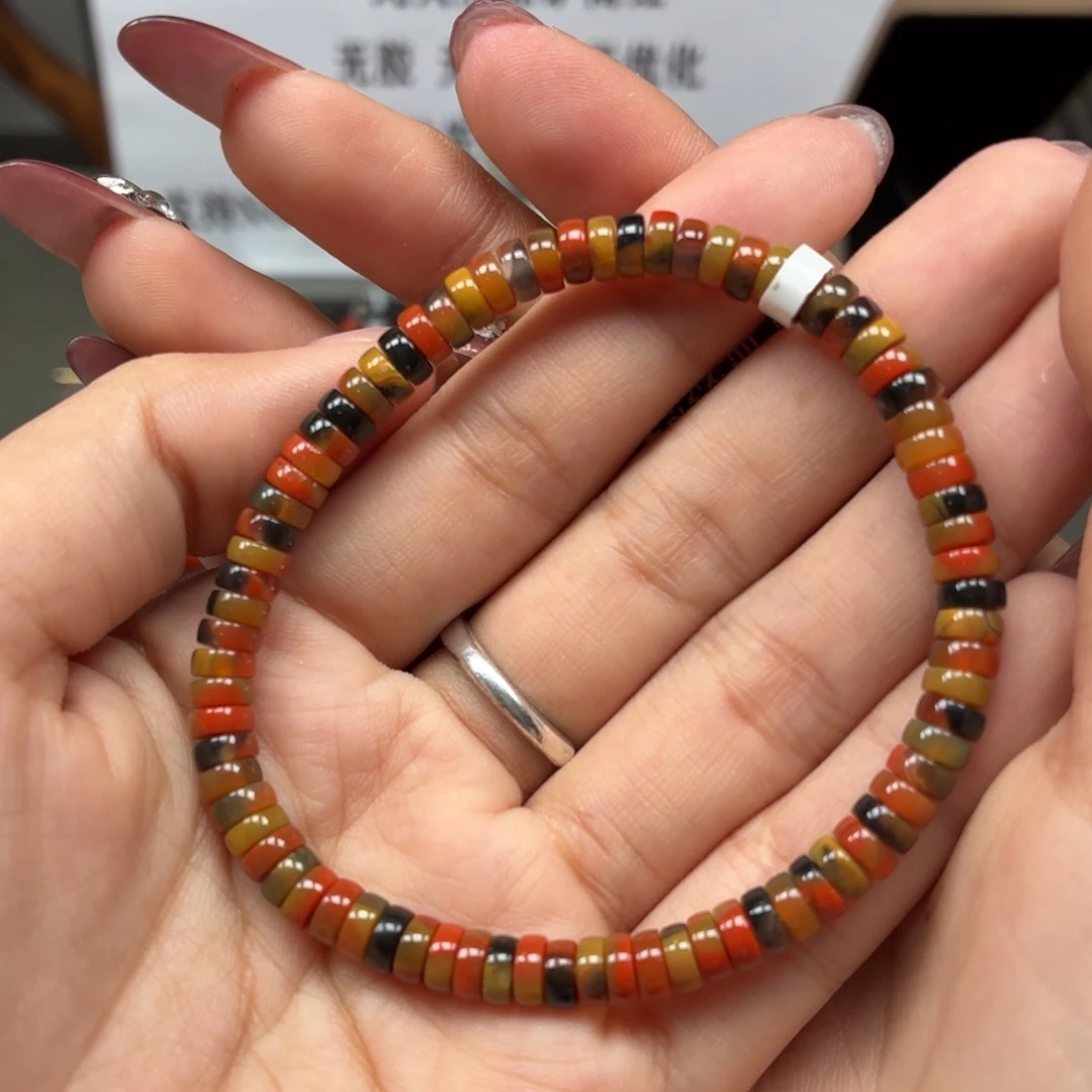 南红玛瑙未镶嵌手串原矿保山蒲漂包浆直切南红手串卡5+