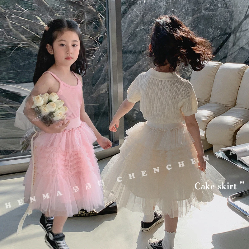 【千层蛋糕】A夏女童洋气公主连衣裙网纱儿童半身裙子3723D
