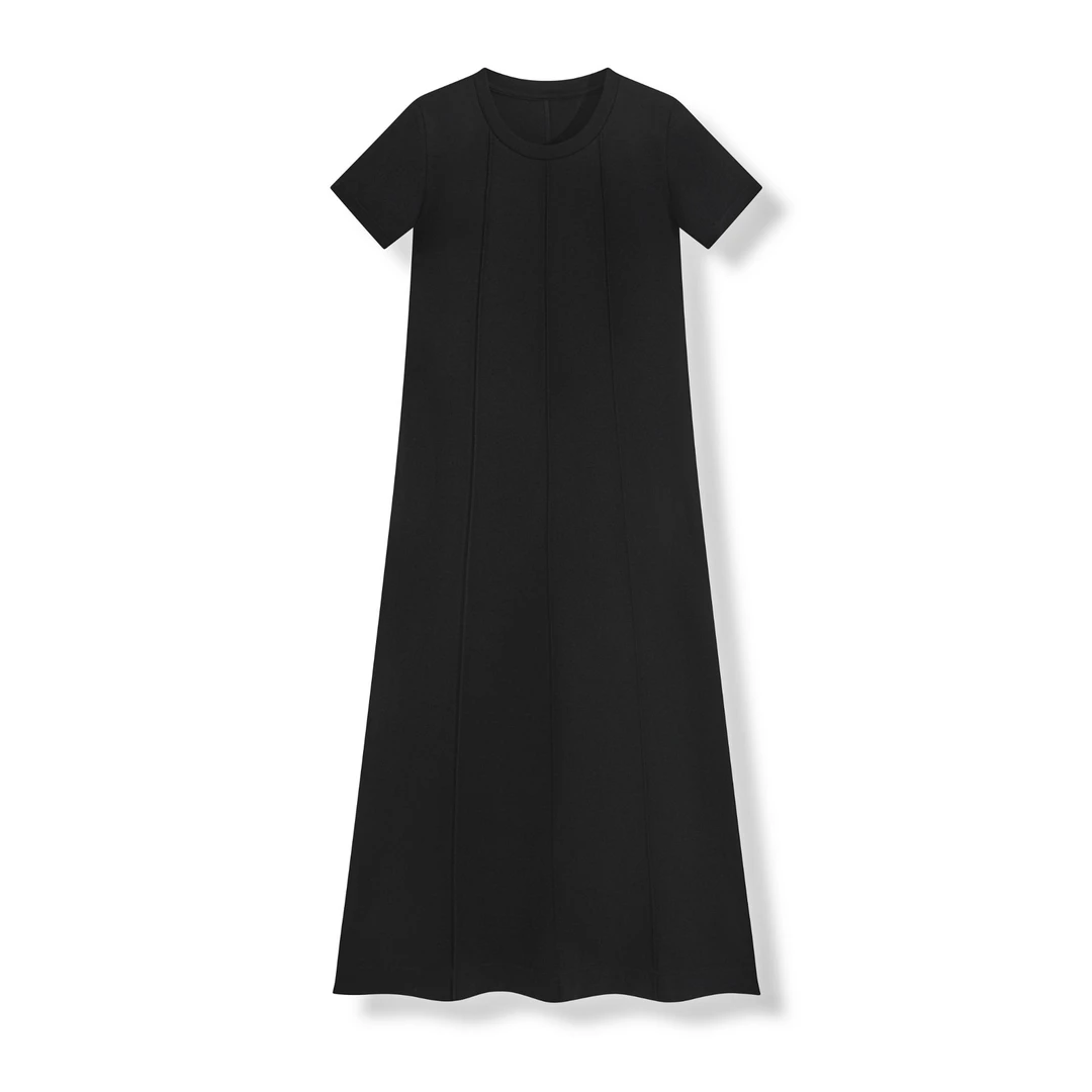 【冬姐精选】U领显瘦立裁后开叉长款连衣裙-YGSS232