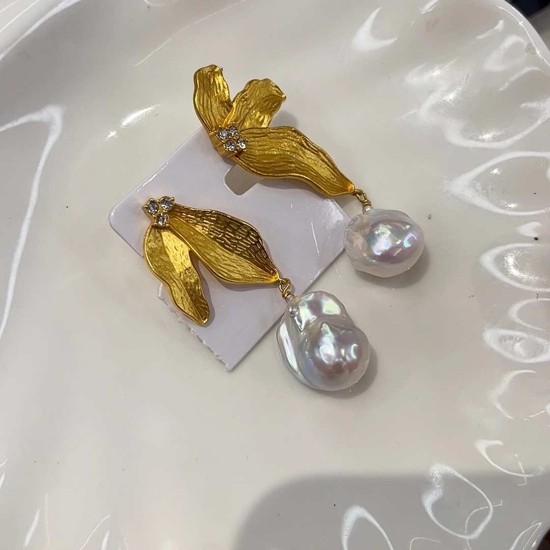 耳饰合金淡水珍珠