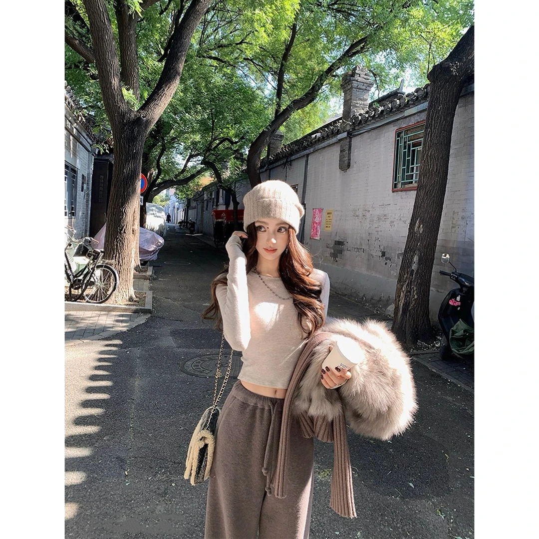 “云肤Tee”韩版秋冬超软糯长袖T恤C 9808#