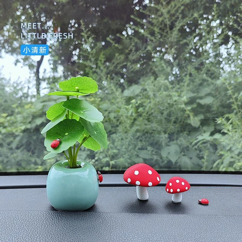汽车摆件2025新款车内装饰品车载仿真盆栽治愈好物中控台办公桌面