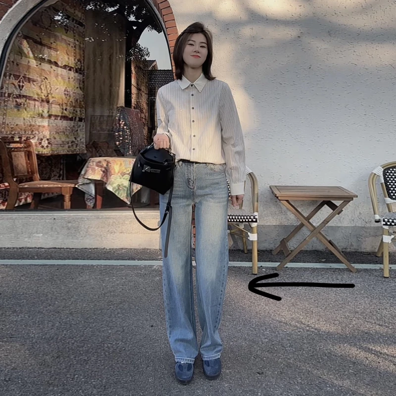 【米可家】2025早春豹纹腰头新疆棉窄版直筒裤（两个长度）95201