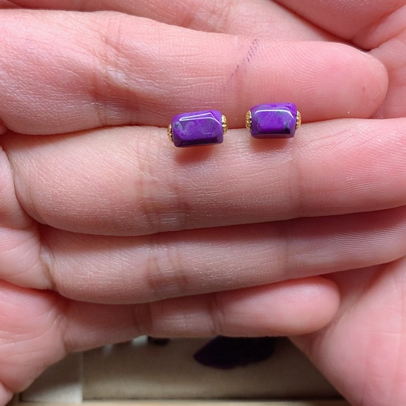 【闪购商品】苏纪石（舒俱来）耳钉18K金镶嵌