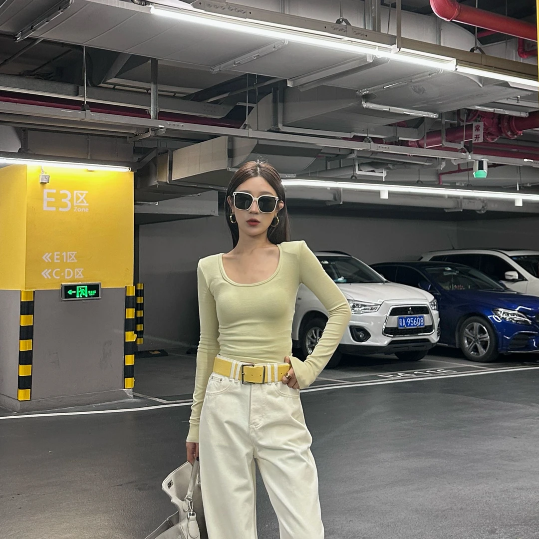 92082赫拉家春款气质长袖网红针织时尚休闲百搭修身