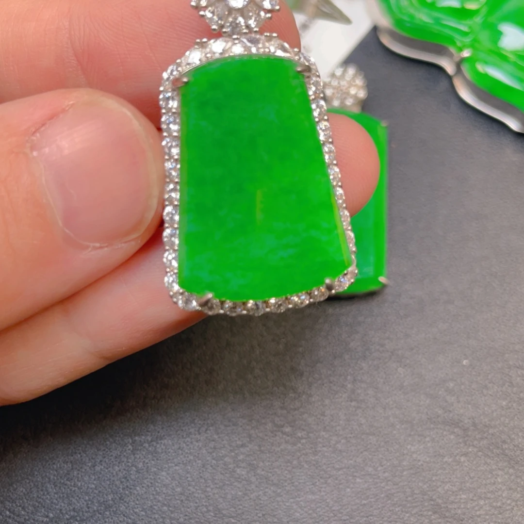 翡翠银S925镶嵌吊坠(不含链)