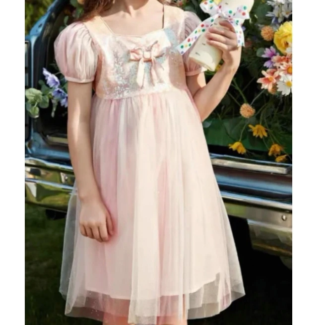 XH 大庆仓【其】W222221002女童洋气夏款连衣裙 （库位V16）