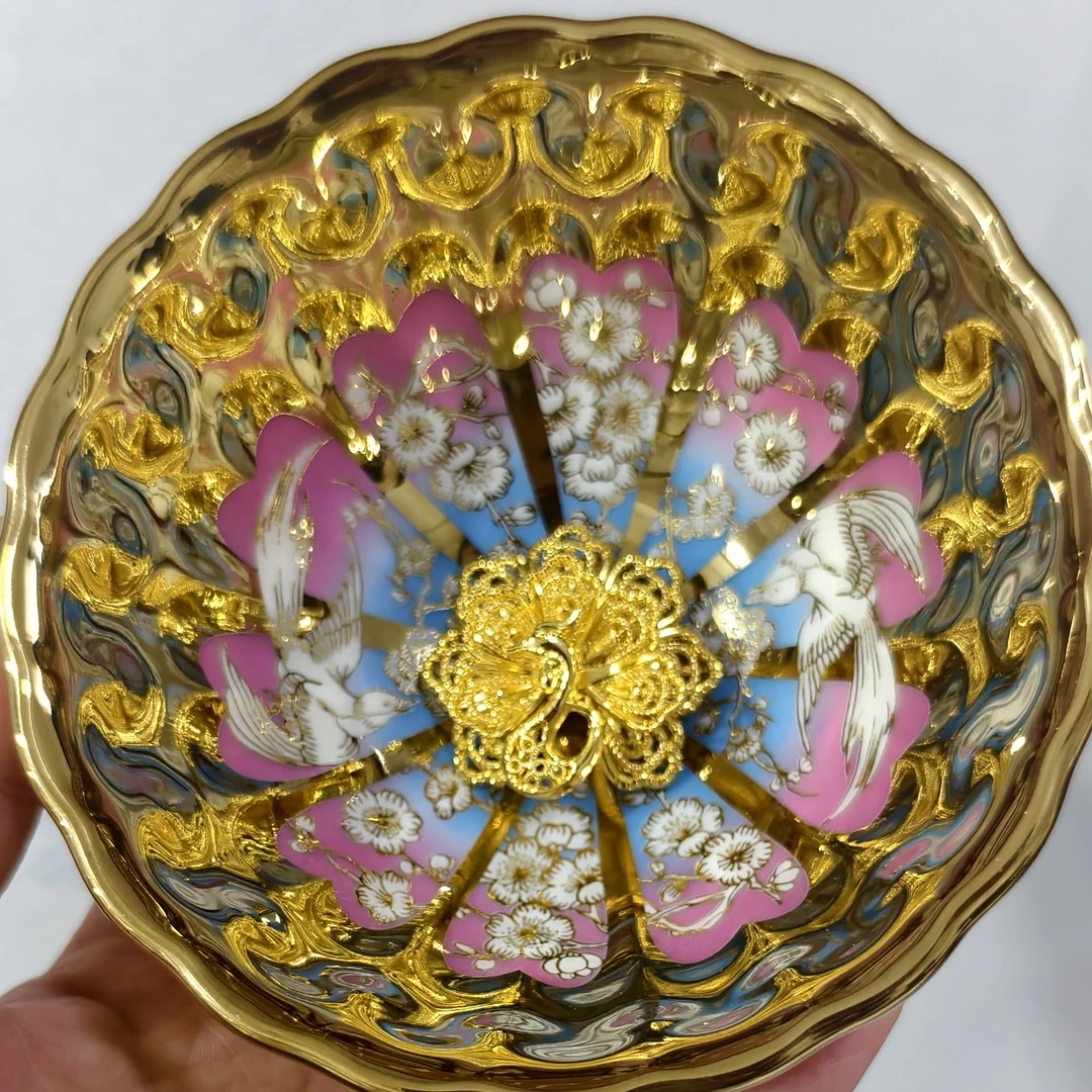 【金玉满堂百鸟朝凤】喝茶喝水品茗杯陶瓷杯主人杯凤凰杯