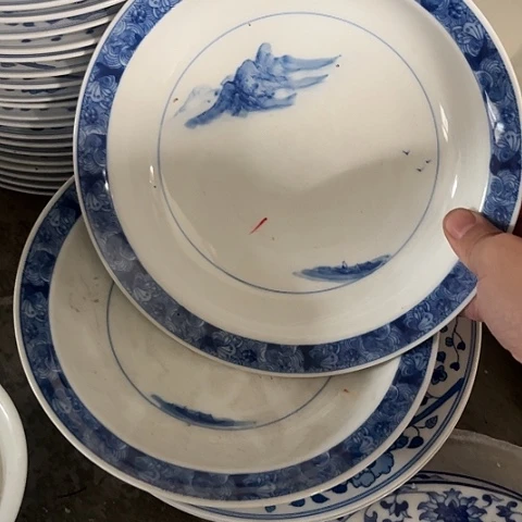 陶瓷8寸手绘深盘两个