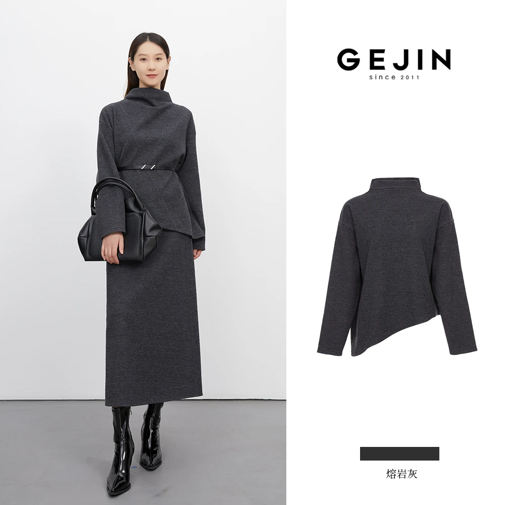 GEJIN/歌锦秋冬新款时尚气质解构裁剪减龄显瘦上衣94425924591