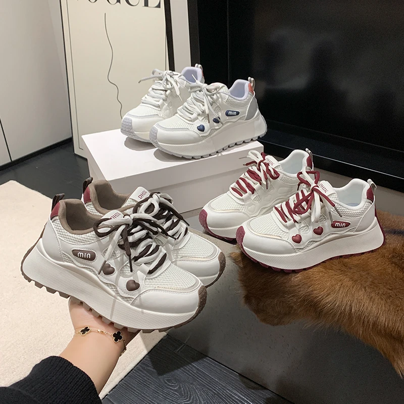 2025春季新款阿甘德训鞋运动休闲时尚百搭厚底增高透气网面软底