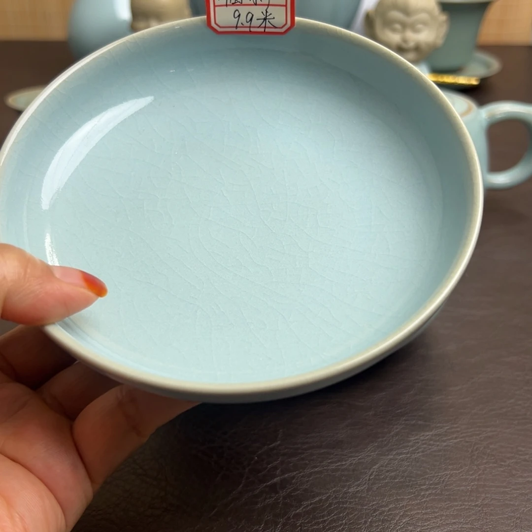 天青色圆洗大瑕手工