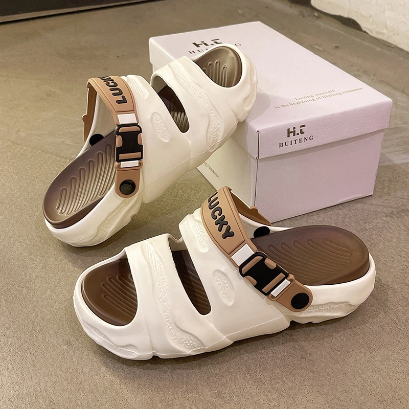 男士外穿凉拖鞋夏季软底防滑潮流运动厚底两用休闲时尚沙滩凉拖鞋