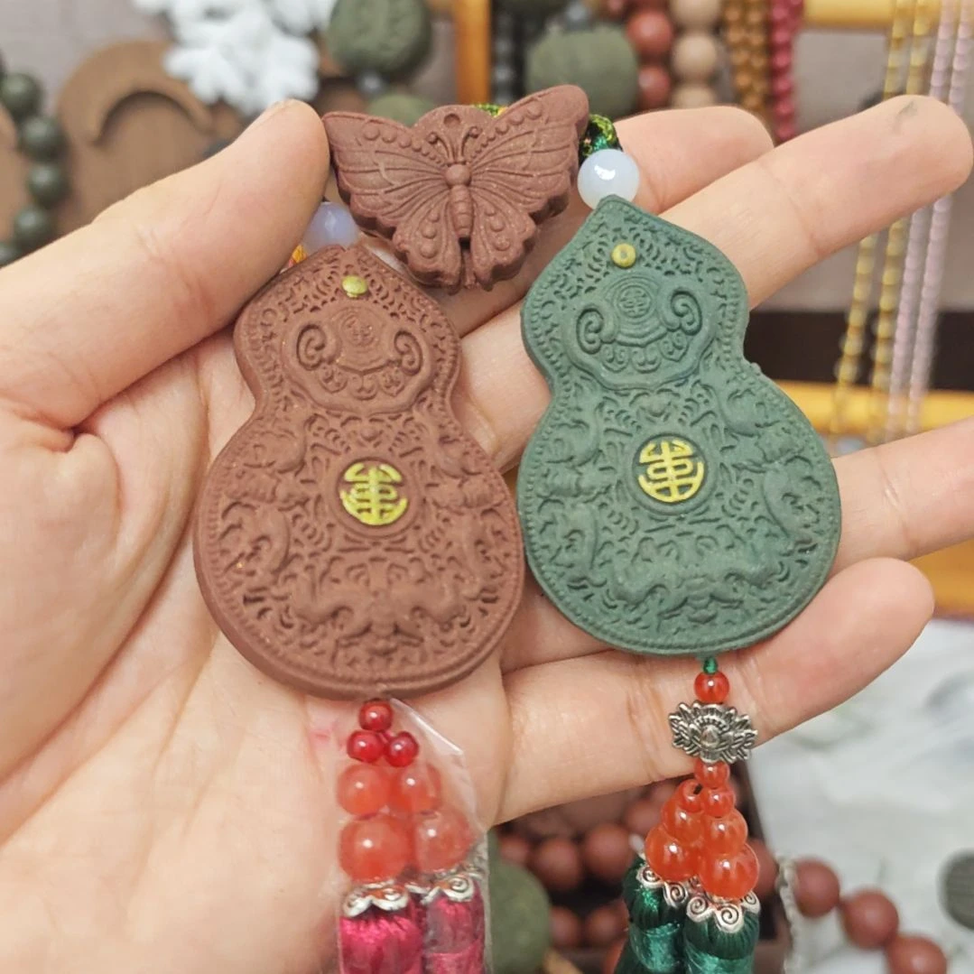 泥塑葫芦车挂福利两个+蝴蝶