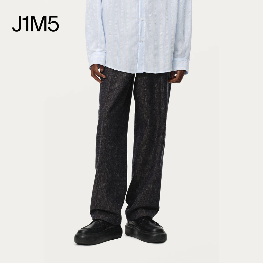 J1M5买手店 SOLID HOMME 25秋冬 黑色拼接长裤 设计师品牌