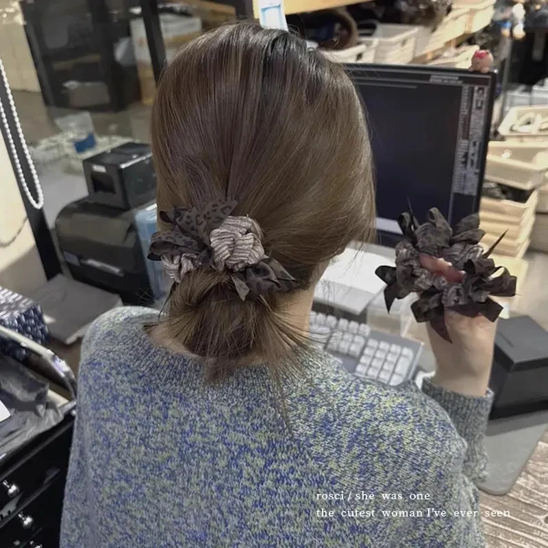 韩系小众编织蝴蝶结大肠发圈女款显发量丸子头发绳高级感马尾头绳