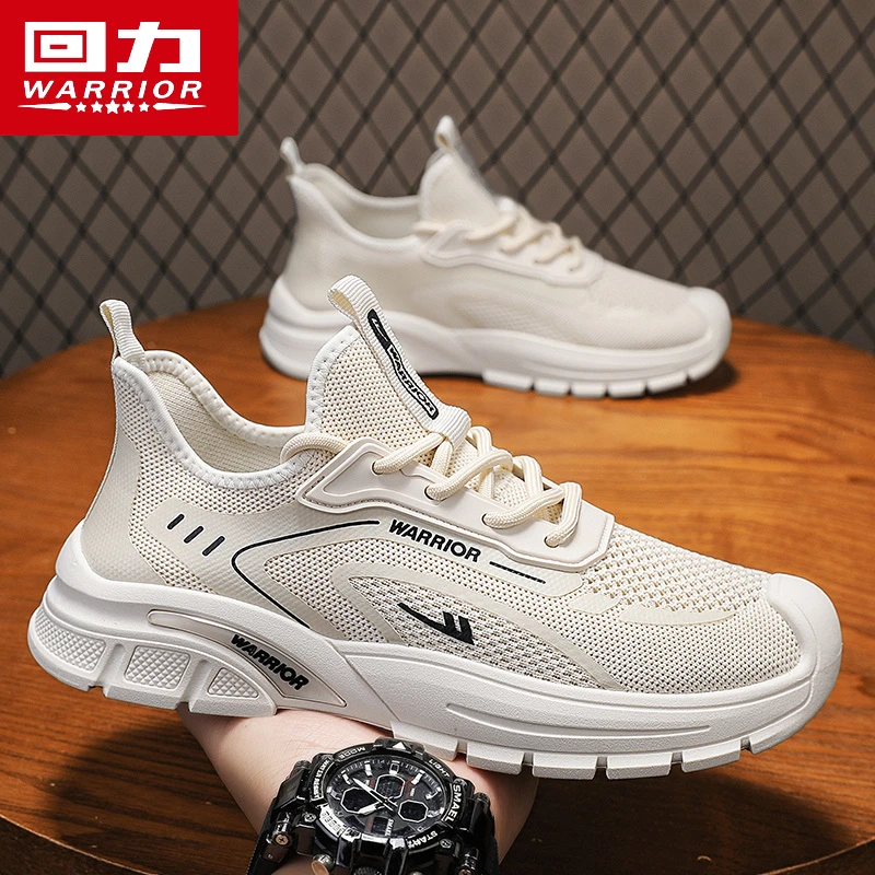 回力男鞋冬季透气2025新款网面休闲运动跑步软底飞织网鞋防臭轻便