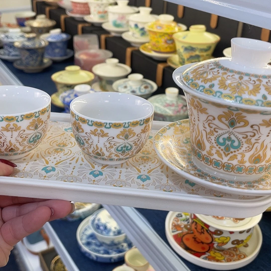 陶景德陶瓷盖碗茶具