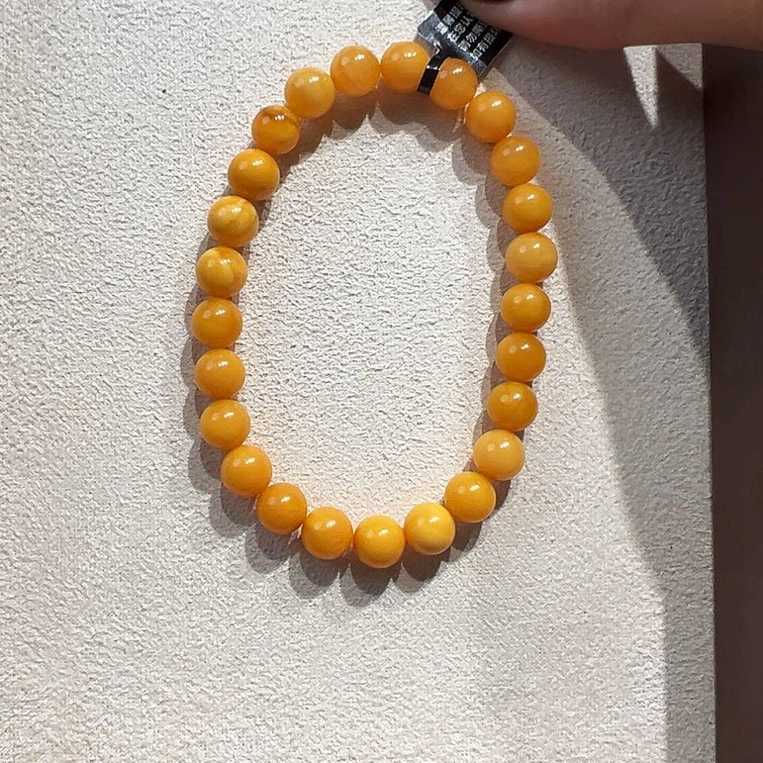 手链蜜蜡未镶嵌7.6mm蜜蜡手串