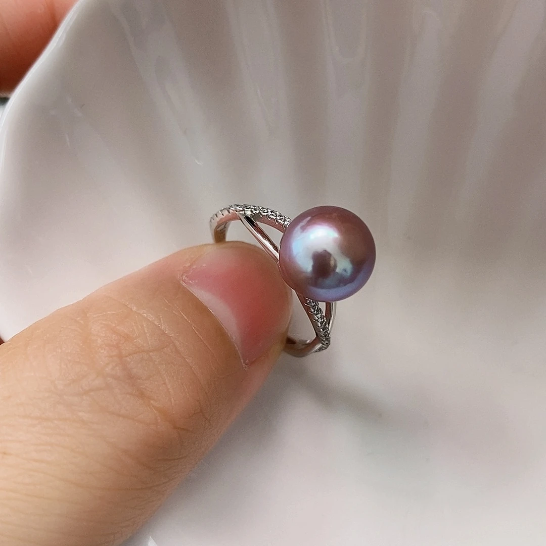 银S925镶嵌特价淡水新品戒指淡水珍珠