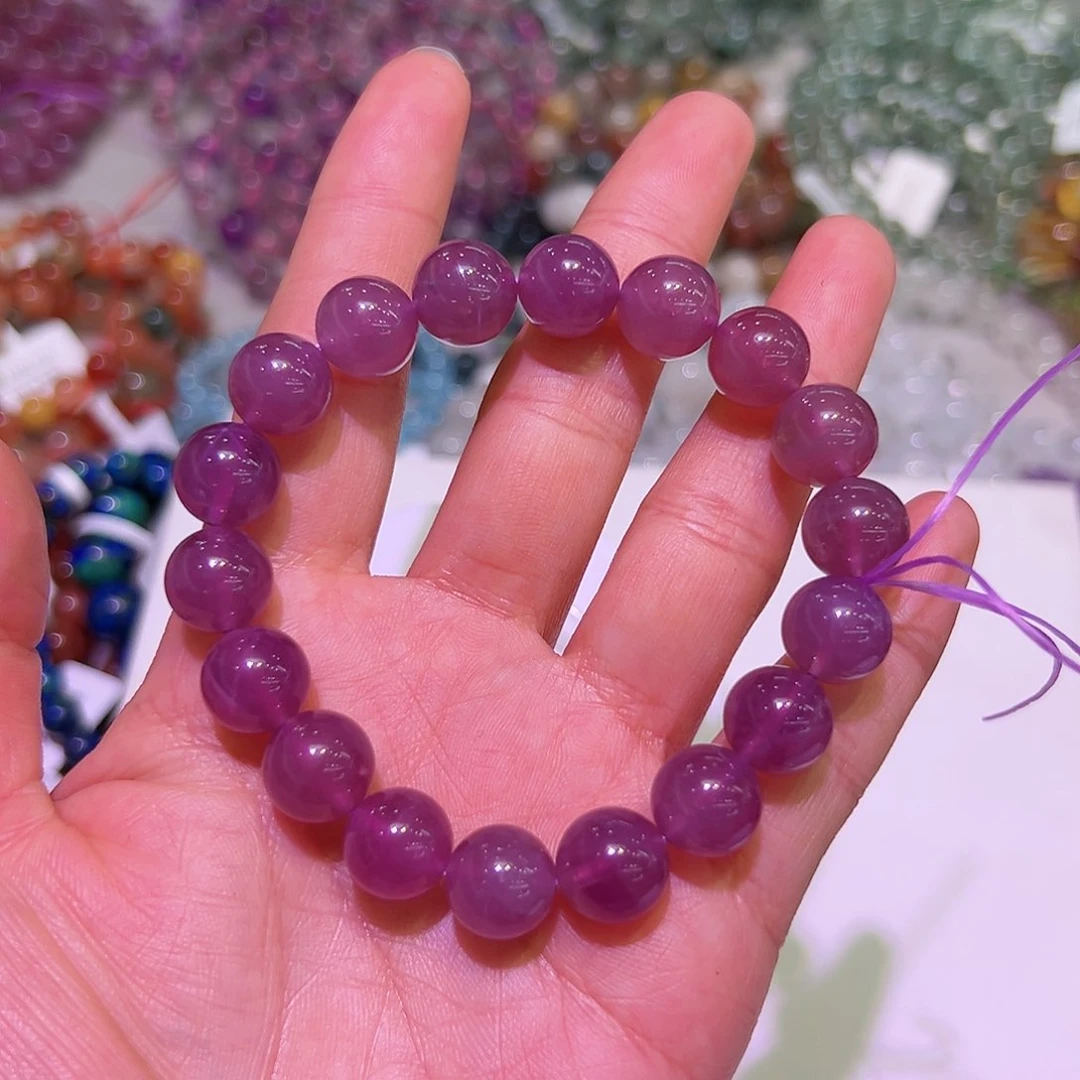 水晶手链未镶嵌咧****鱼11mm紫马粉发一件