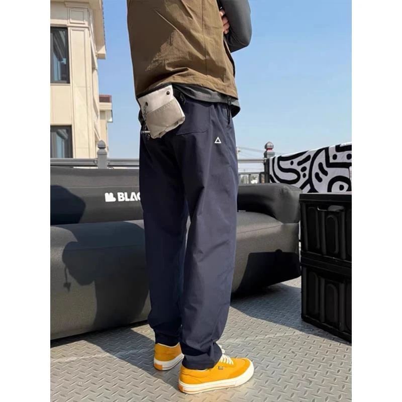 男士立裁松紧腰秋冬休闲长裤户外百搭直筒裤 24098（加绒24908-1）