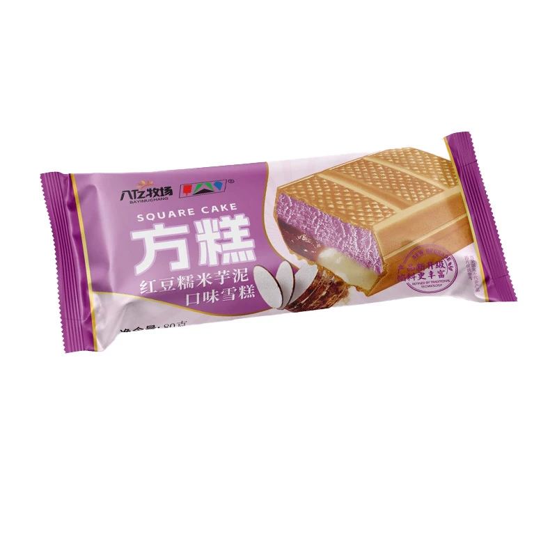【京东次日达】【3支】八亿牧场（紫色）红豆糯米芋泥方糕冰淇淋雪糕雪糕同城送雪糕同城配