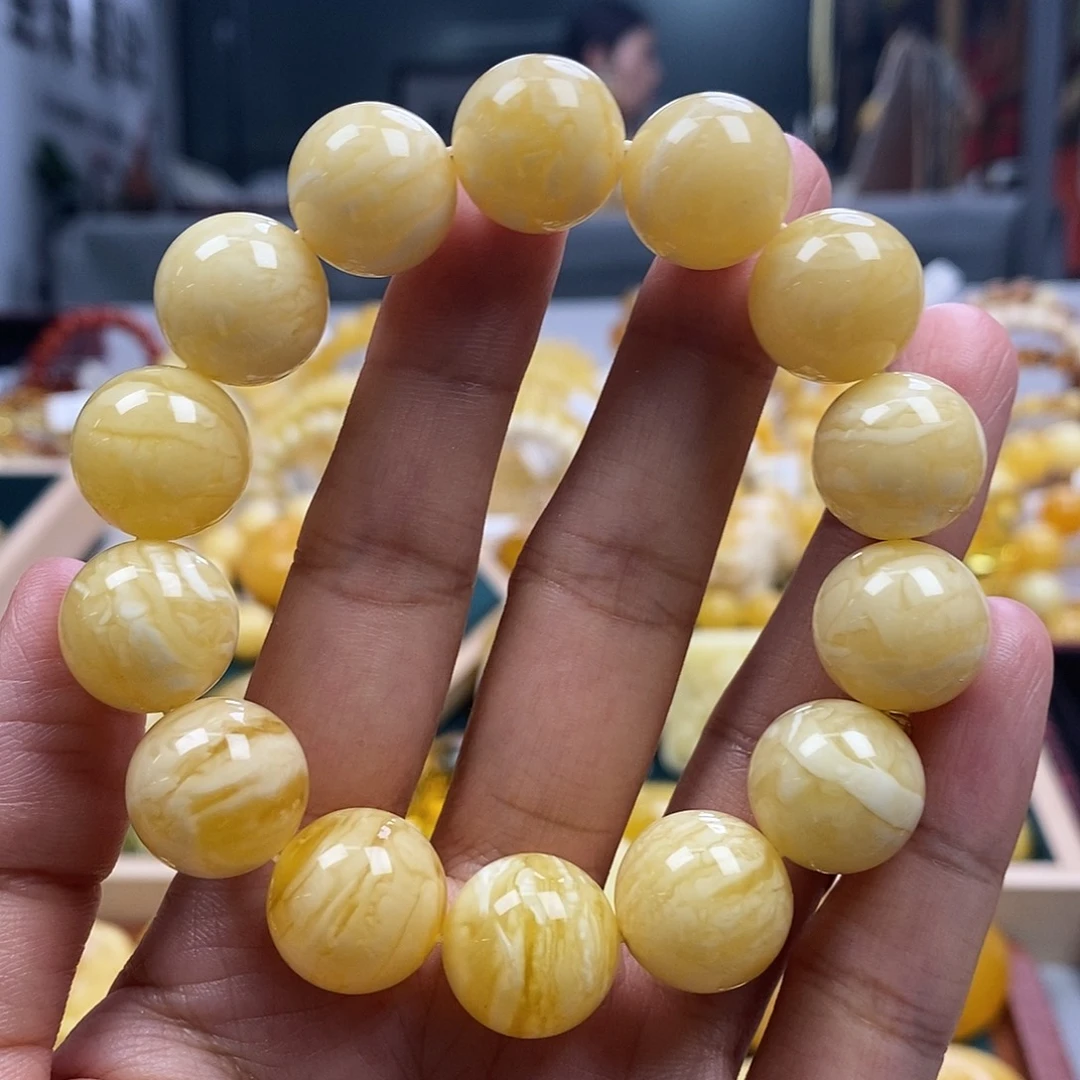 未镶嵌琥珀珠宝奇石15虎皮圆珠30.71