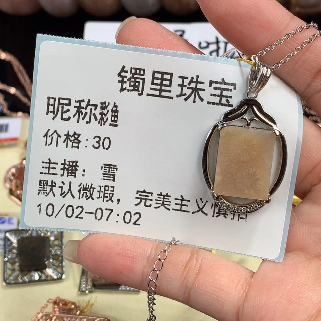 彩***鱼硅化珊瑚（珊瑚玉）未镶嵌吊坠(赠链)