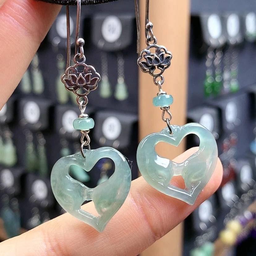 【闪购商品】翡翠银S925镶嵌耳饰满意