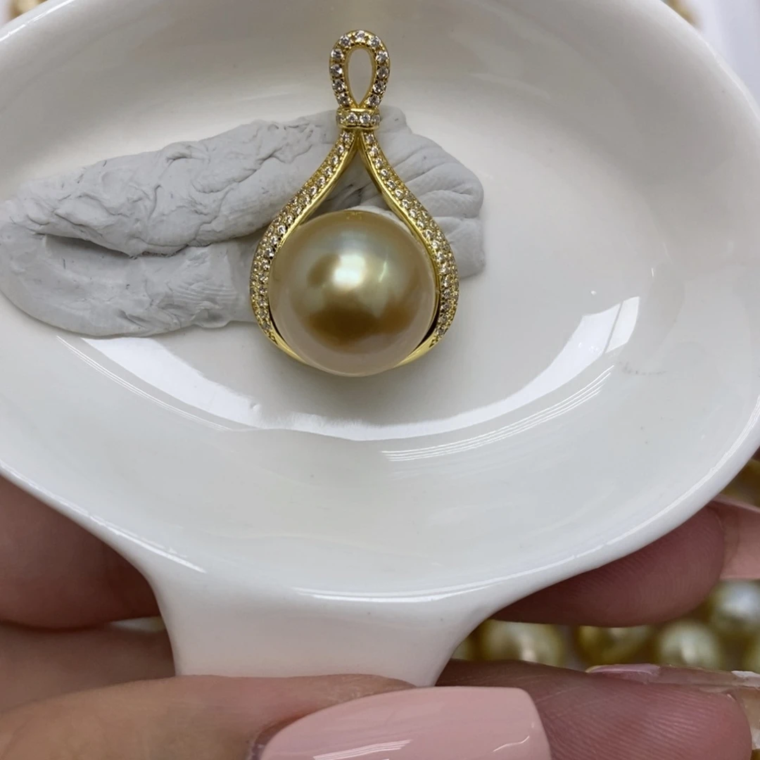 海水珍珠裸珠金珠12+