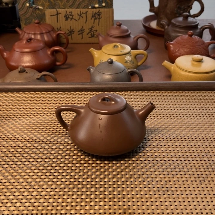 紫砂茶壶子冶深井老紫泥手工壶
