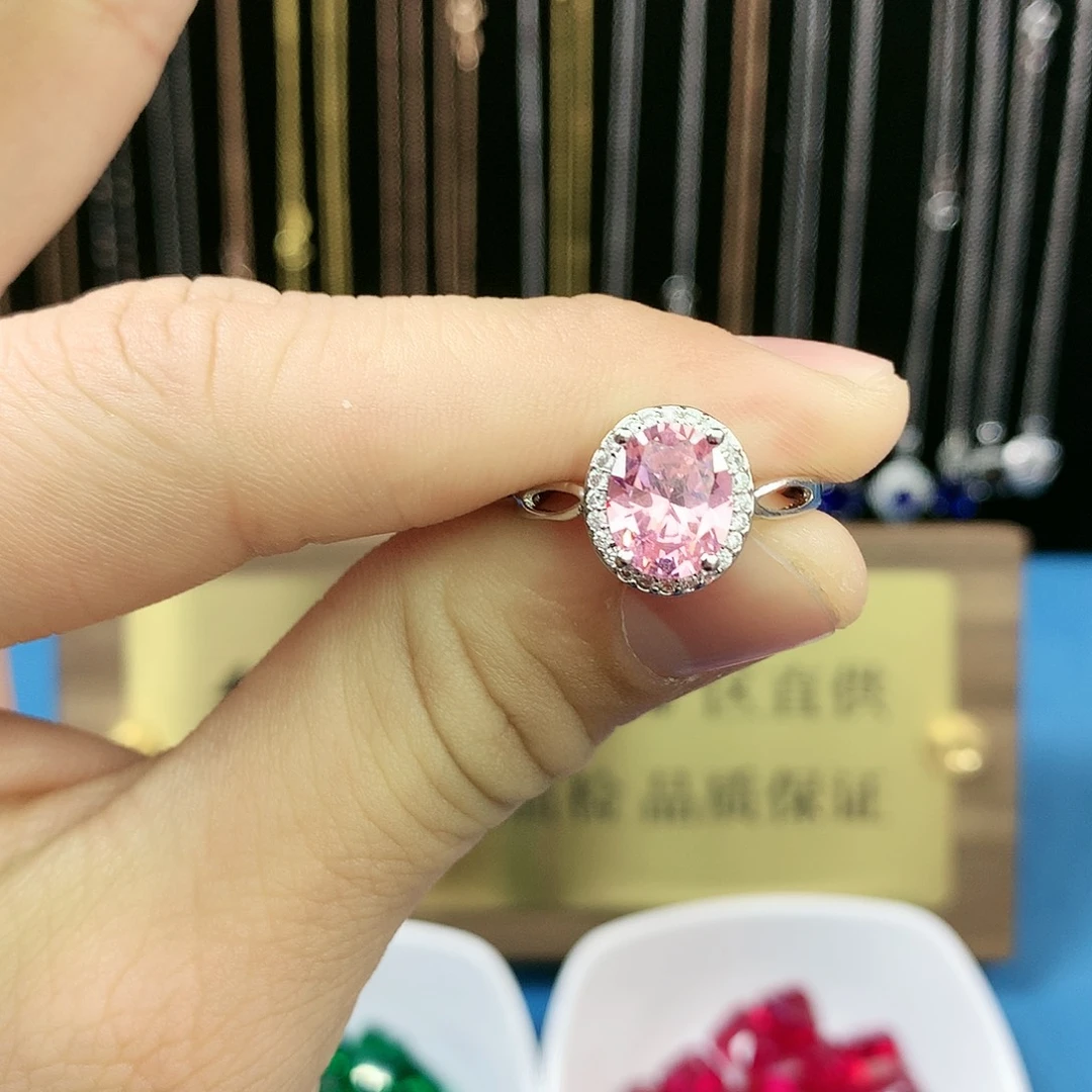 蓝宝石戒指银S925镶嵌