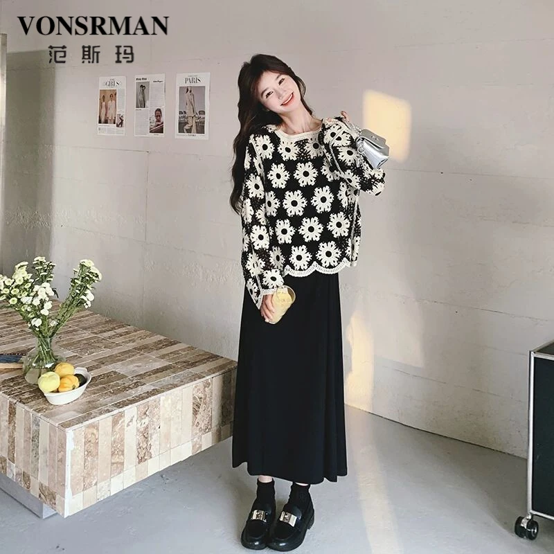 连衣裙套装女2025春季新款法式高级感小个子针织罩衫背心裙两件套