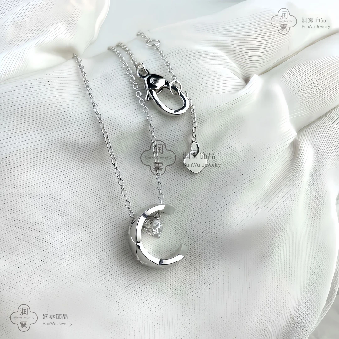合金项链 【水冰月项链】-RunWu-气质轻奢经典百搭款饰品女款