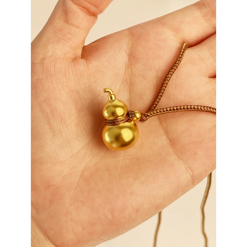 黄金足金999光面葫芦黄金吊坠女款足金挂坠金饰 中秋国庆双节礼物