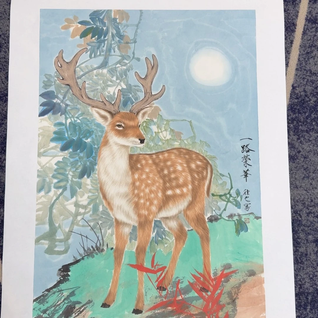 国画纯手绘山水花鸟