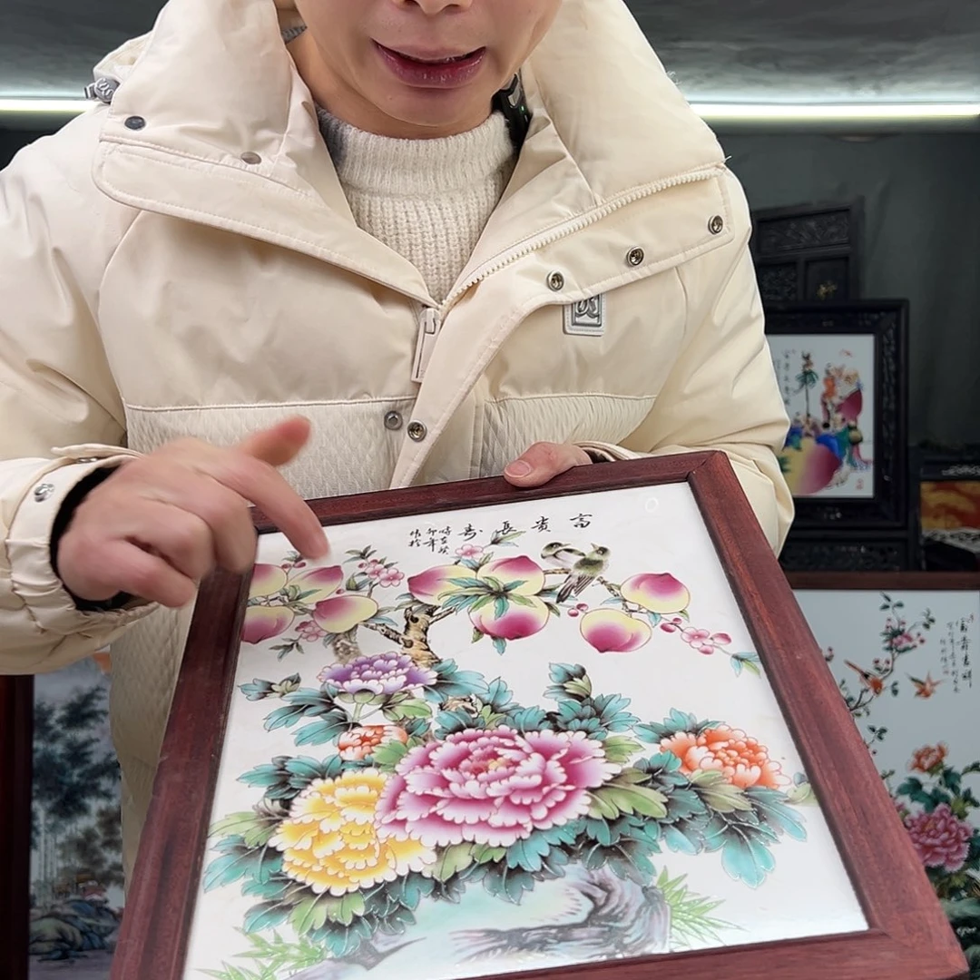 瓷片景德镇瓷板画花鸟