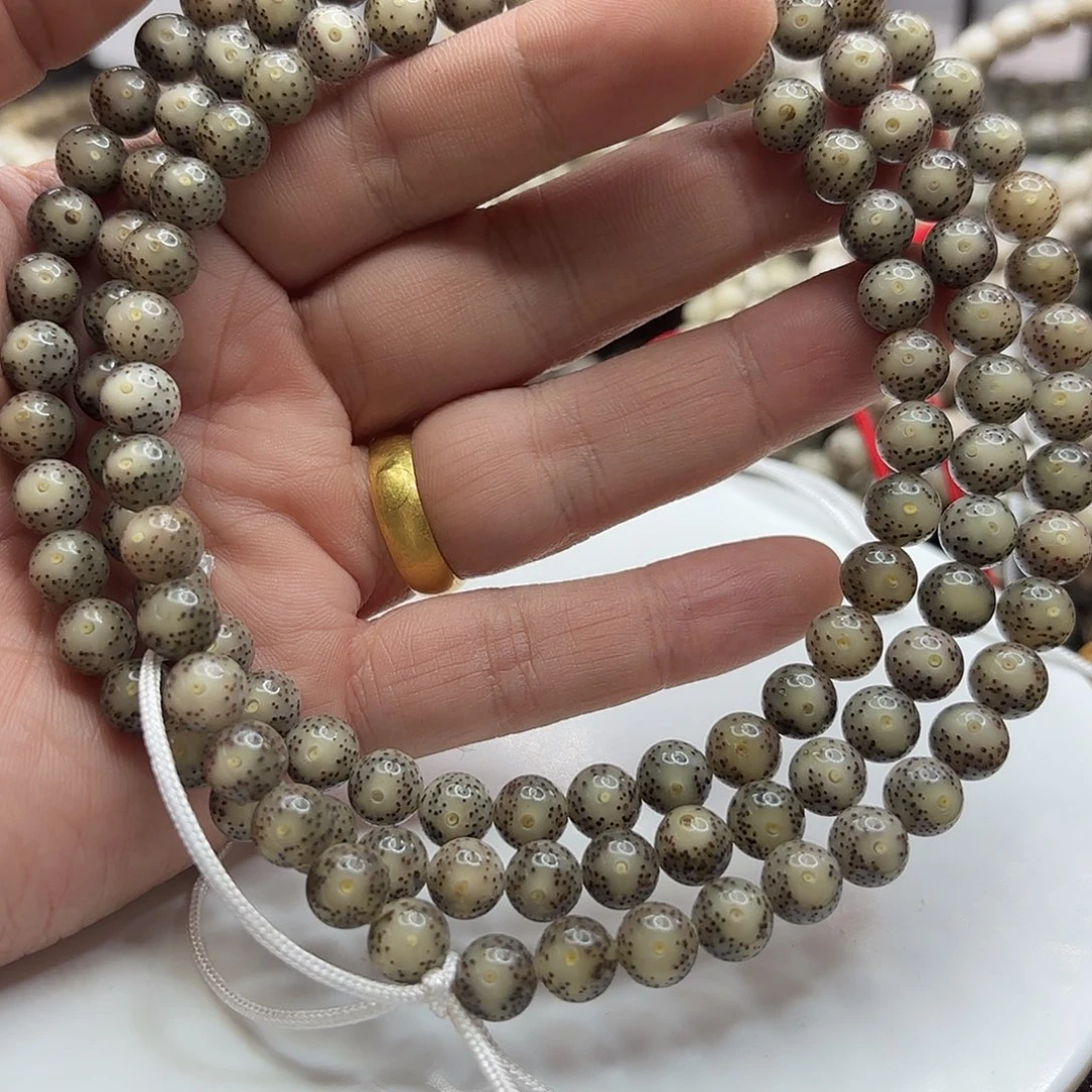 星月菩提手串8龙蛋果冻双留白